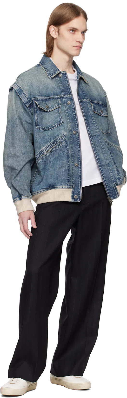 GOLDEN GOOSE White T-shirt With Round Neck And One Star Logo Print On The Front In Cotton Man