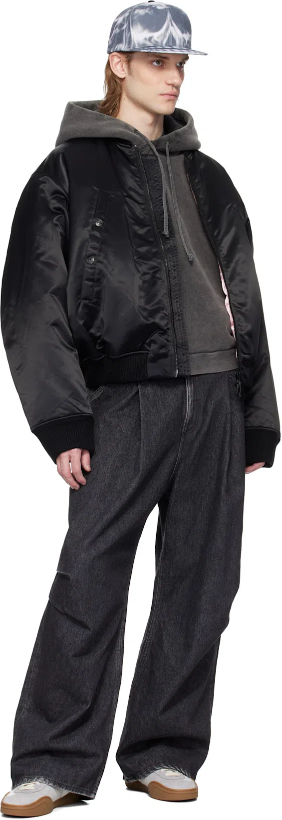 ACNE STUDIOS Men Logo Cotton Hoodie In Gray