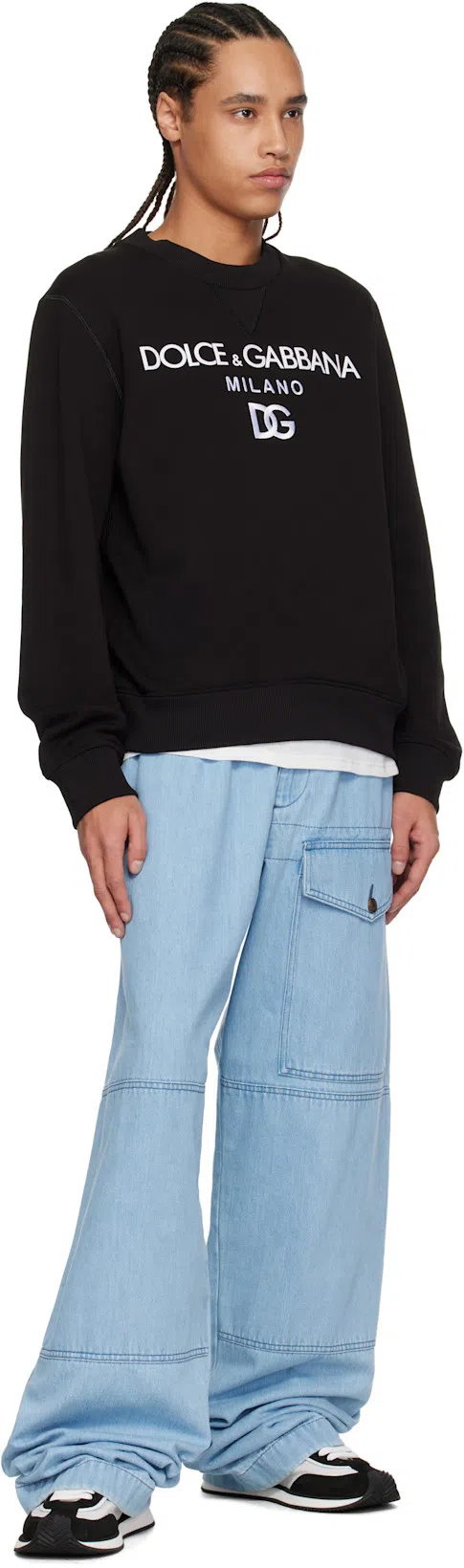 DOLCE & GABBANA Suede And Mesh Dg Cushion Sneakers In Black