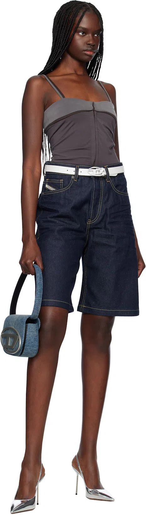 DIESEL Borsa A Spalla 1dr In Denim Colore Blu Jeans In Blue