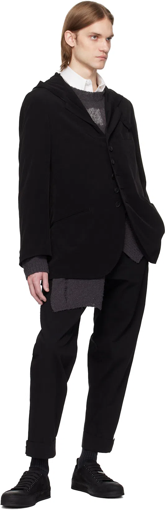 YOHJI YAMAMOTO Gray 5g Randome Damage Processed Sweater In 1 Charcoal