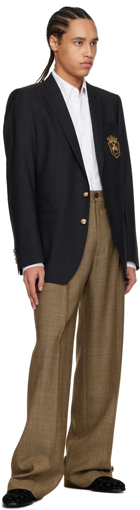 DOLCE & GABBANA Suede Loafer In Black