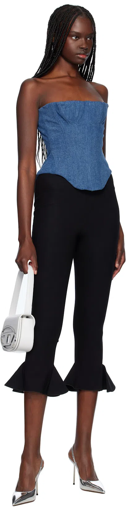 DIESEL 1dr White Shoulder Bag With Oval D Patch In Leather Woman