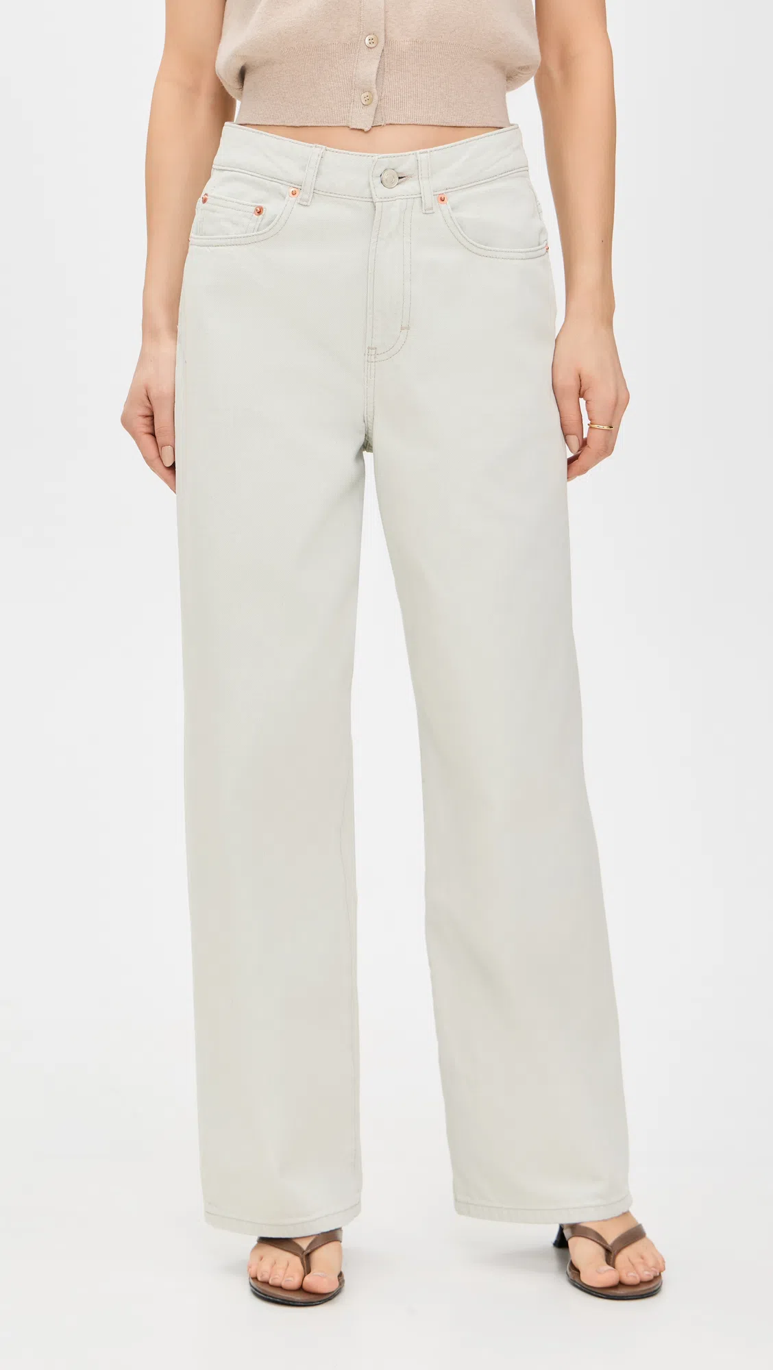 JEANERICA Belem Rigid Mid-rise Wide-leg Jeans In Grey