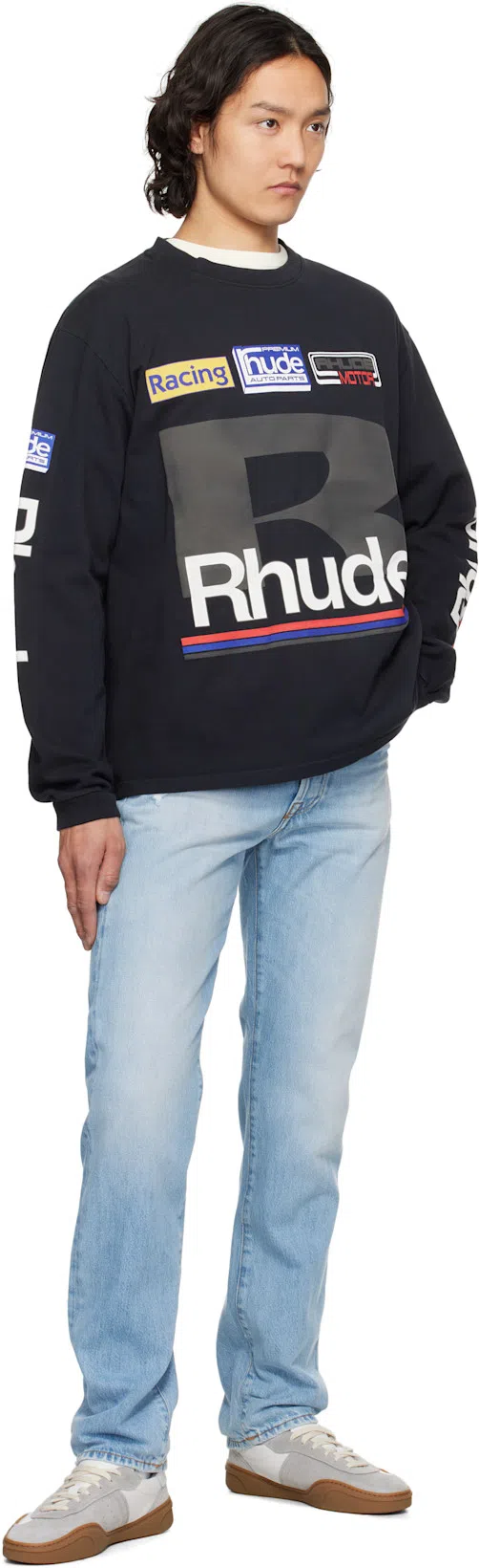 ACNE STUDIOS Bars Low Suede-trimmed Leather Sneakers In White