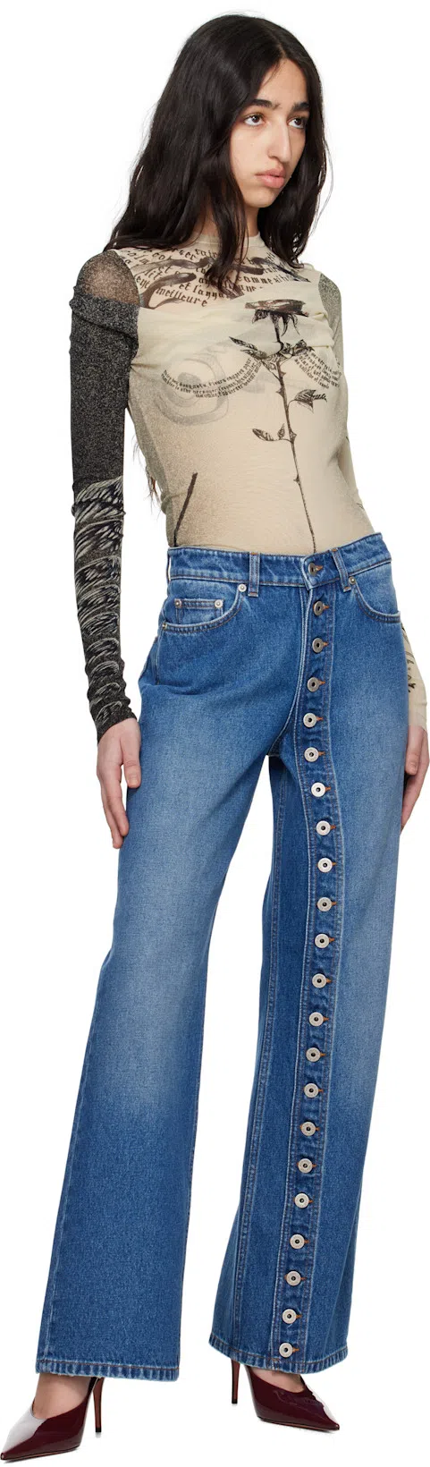 AMINA MUADDI Patent Leather Anok Mules 105 In Burgundy