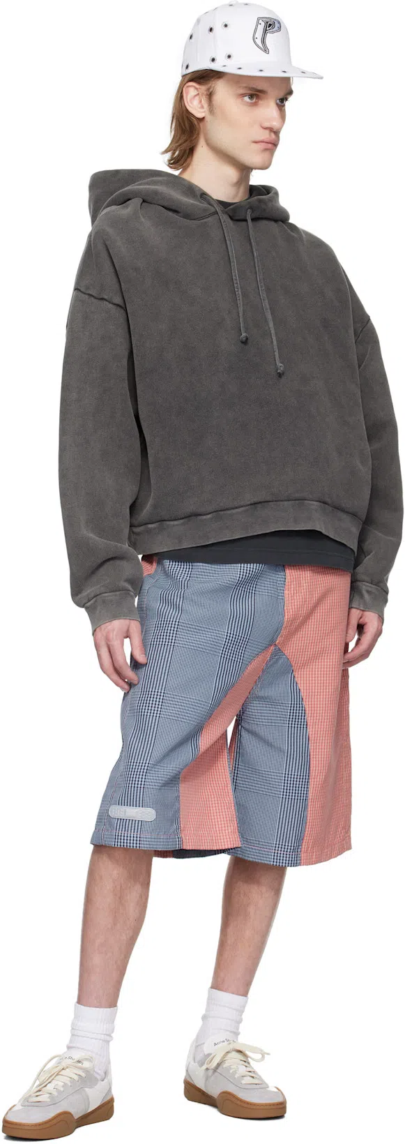 ACNE STUDIOS Men Logo Cotton Hoodie In Gray