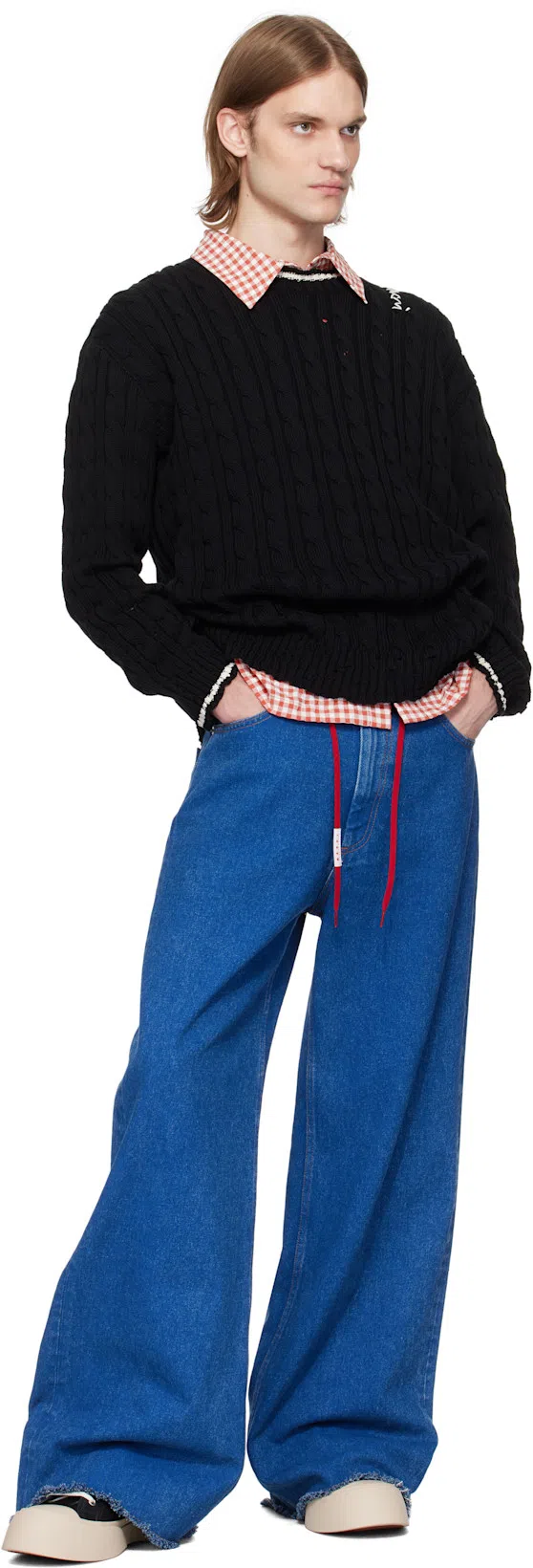 MARNI Black Nappa Leather Pablo Lace-up Sneakers