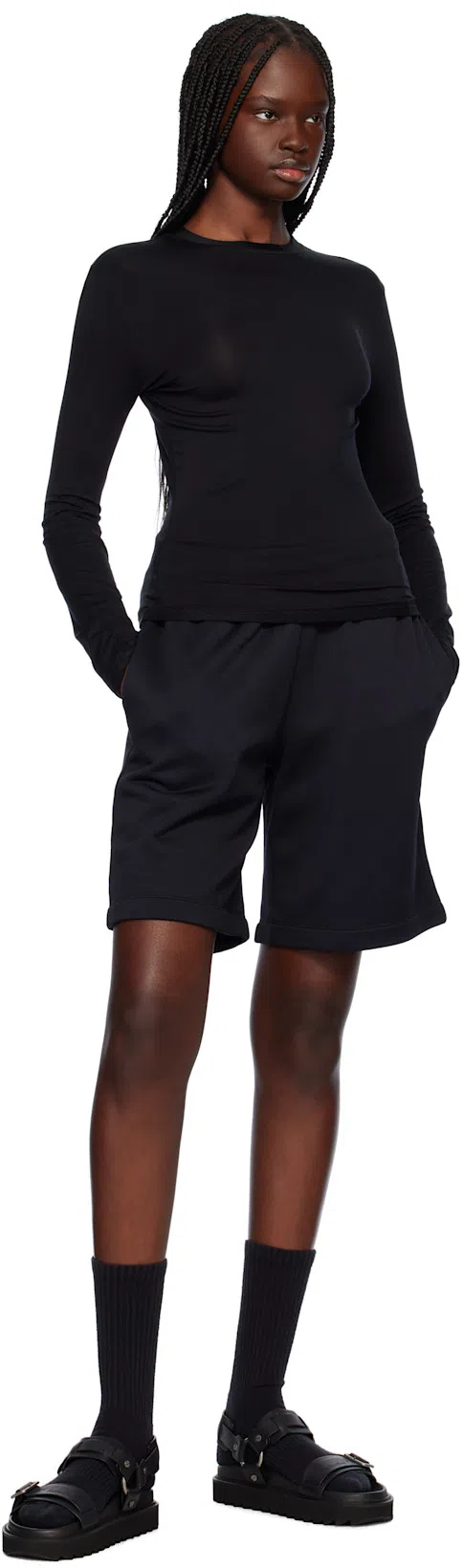 ACNE STUDIOS 30mm Leather Buckle Strap Sandals In Black