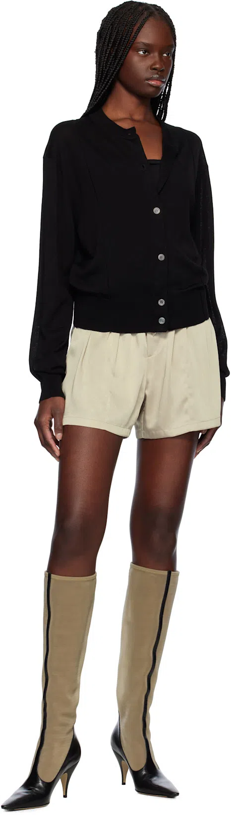 THE ROW 85mm Mesh High Boots In Black