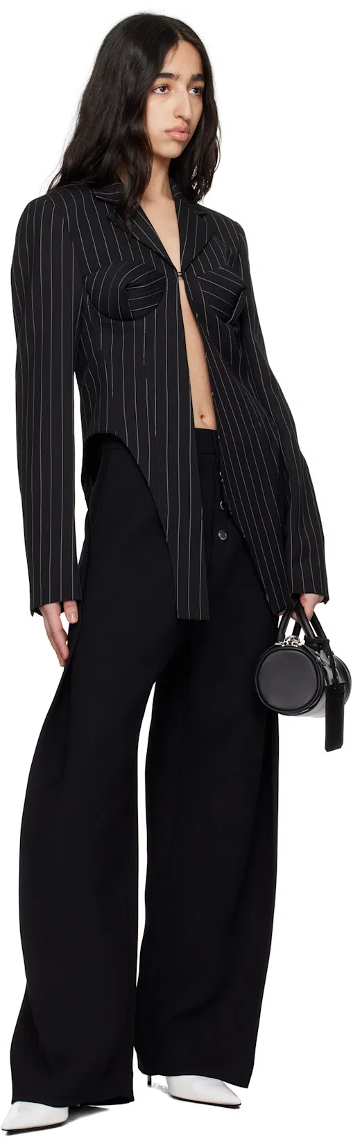 JEAN PAUL GAULTIER Tailored Fitted Blazer In White/black
