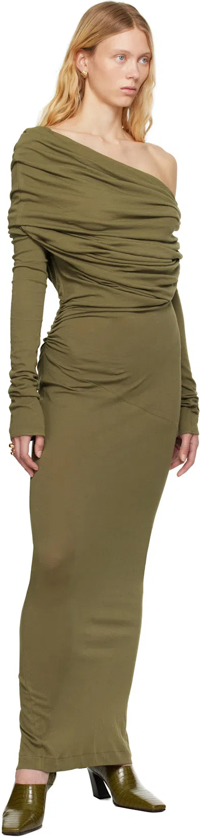 BOTTEGA VENETA Green Lewis Heels In 3310 Olive Oil