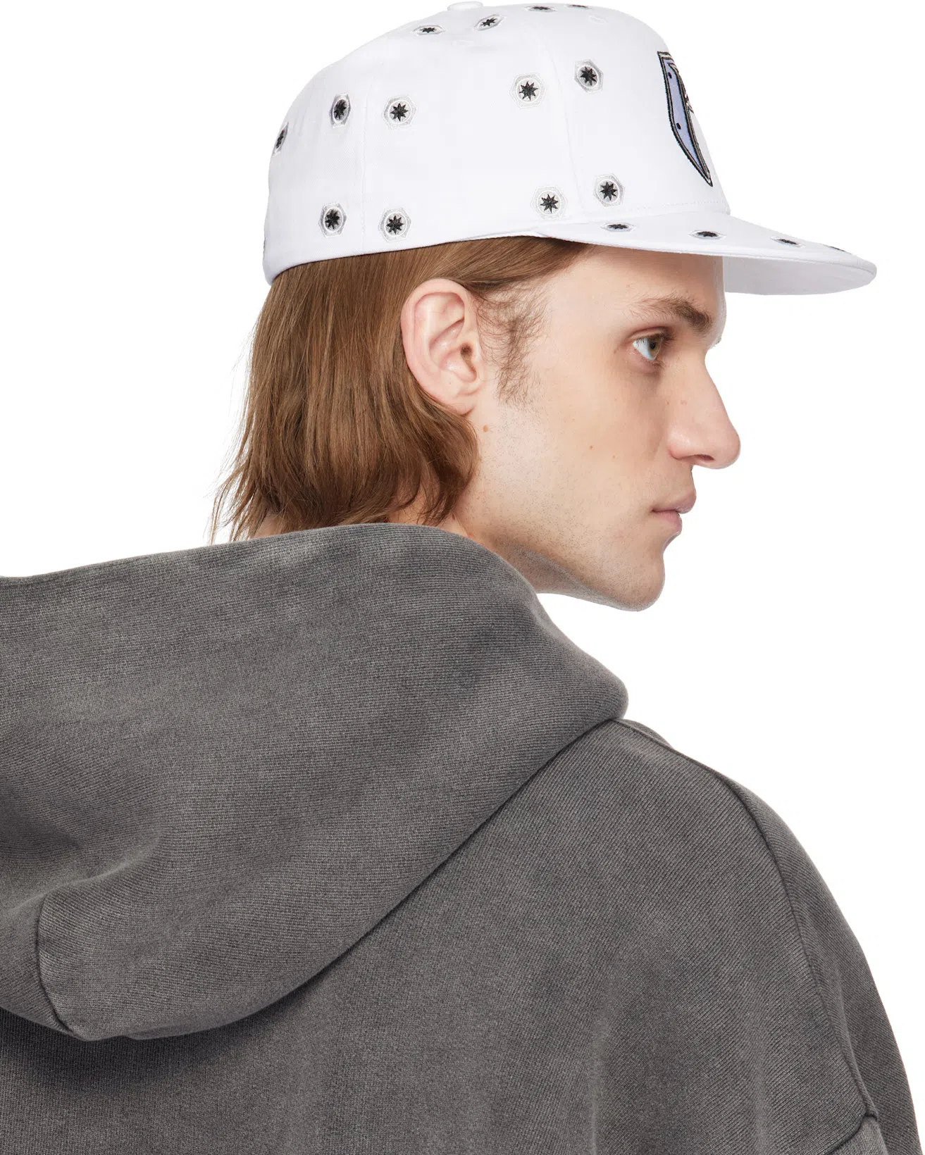 ACNE STUDIOS Men Logo Cotton Hoodie In Gray