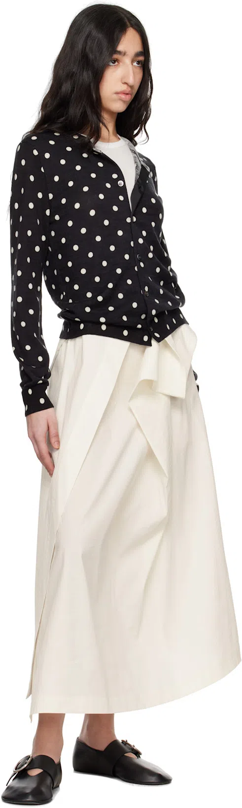 COMME DES GARÇONS Black Polka Dots Pattern Print Cardigan