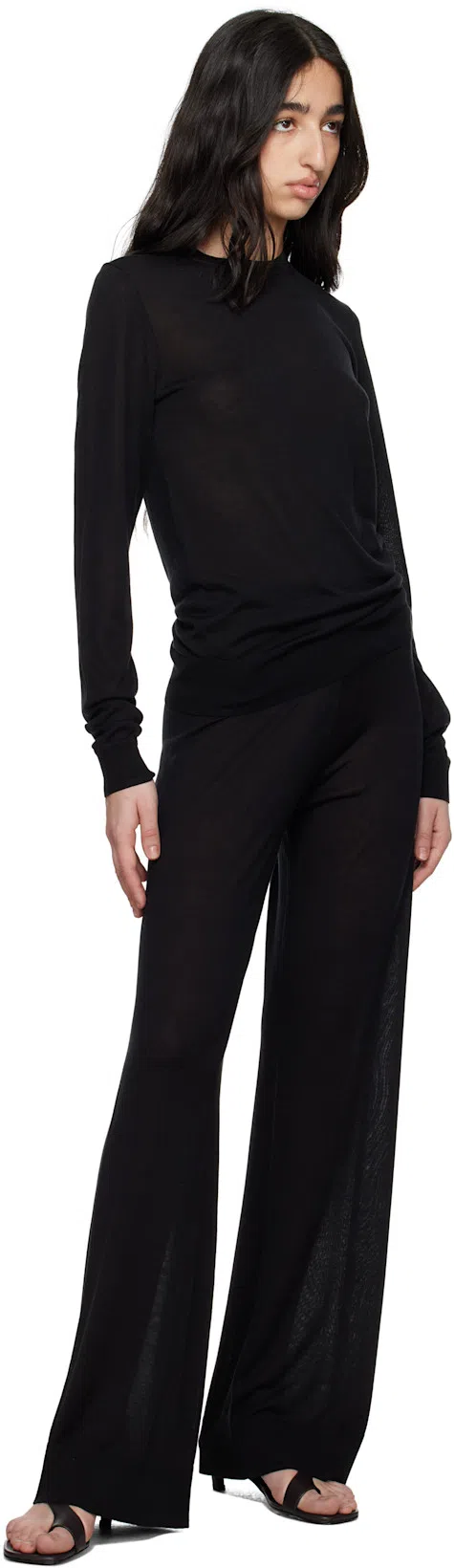 TOTÊME Toteme Kitten Heel Slingback Sandal In Black