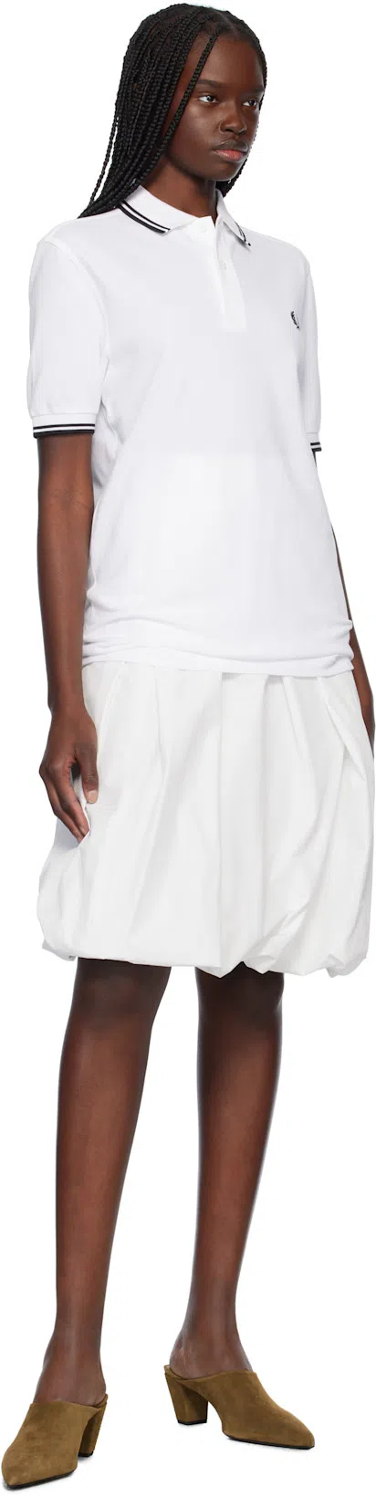 LII Navy Stiff Midi Skirt