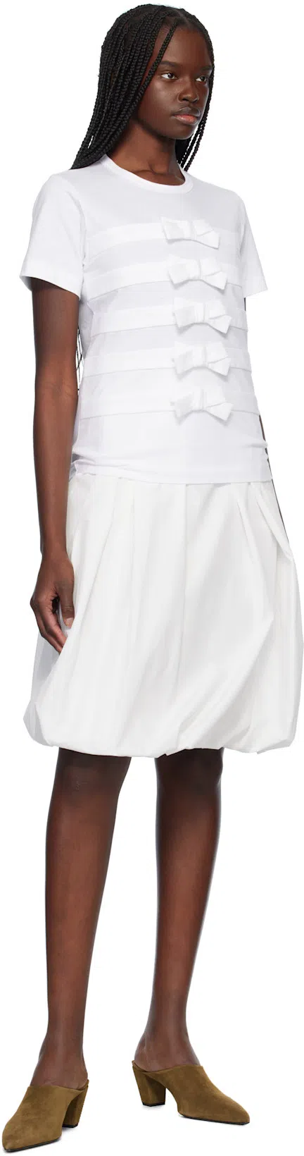 LII Navy Stiff Midi Skirt