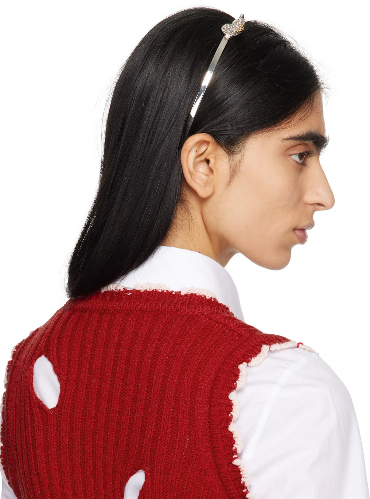 VIVIENNE WESTWOOD Orb Logo Embroidered Drunken Shirt In White