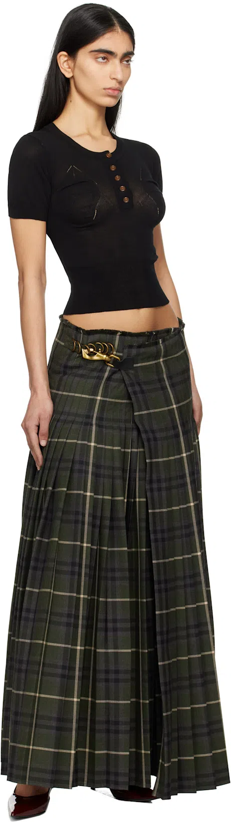 BURBERRY Kilt Long Skirt In Multicolor