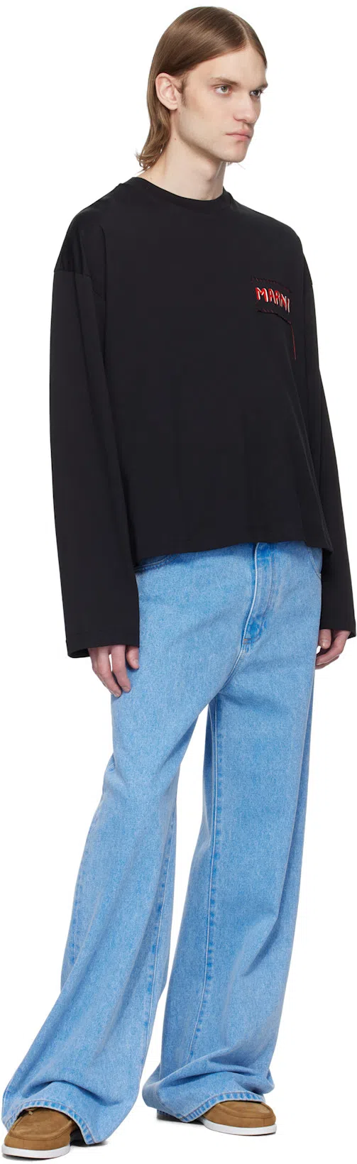MARNI Blue Organic Wide-leg Jeans