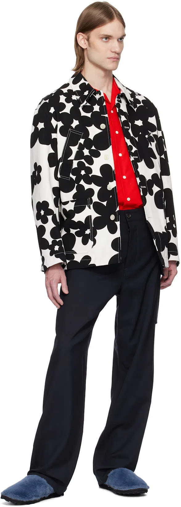 MARNI 'floral Bloom' Jacket With Front Pockets In Black