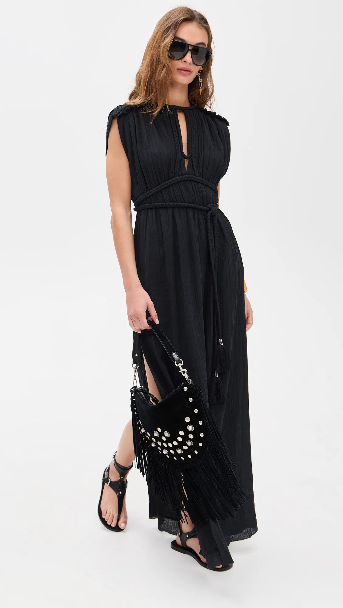 ISABEL MARANT Women's Joya Cotton Long Dress In Black