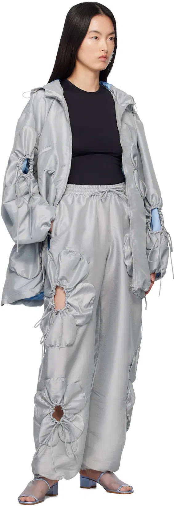 MARYAM NASSIR ZADEH Blue Sophie Heeled Sandals In 137 Iris Metallic Ca