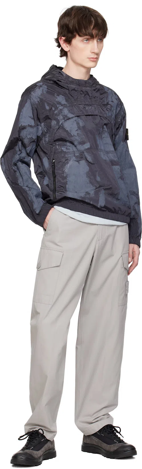 STONE ISLAND Light Grey Cotton Fine Knit Sweaters In Gray