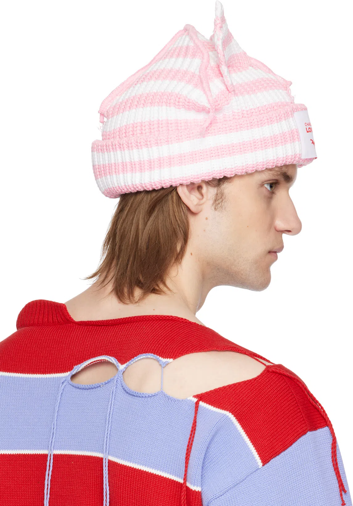 CHARLES JEFFREY LOVERBOY Slash Stripe Sweater In Multicolor