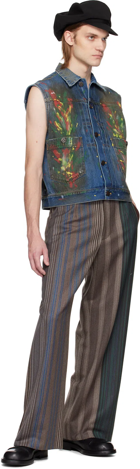 VIVIENNE WESTWOOD Humphrey Trousers Herringbone Stripes 50 Men In Aw24-c208