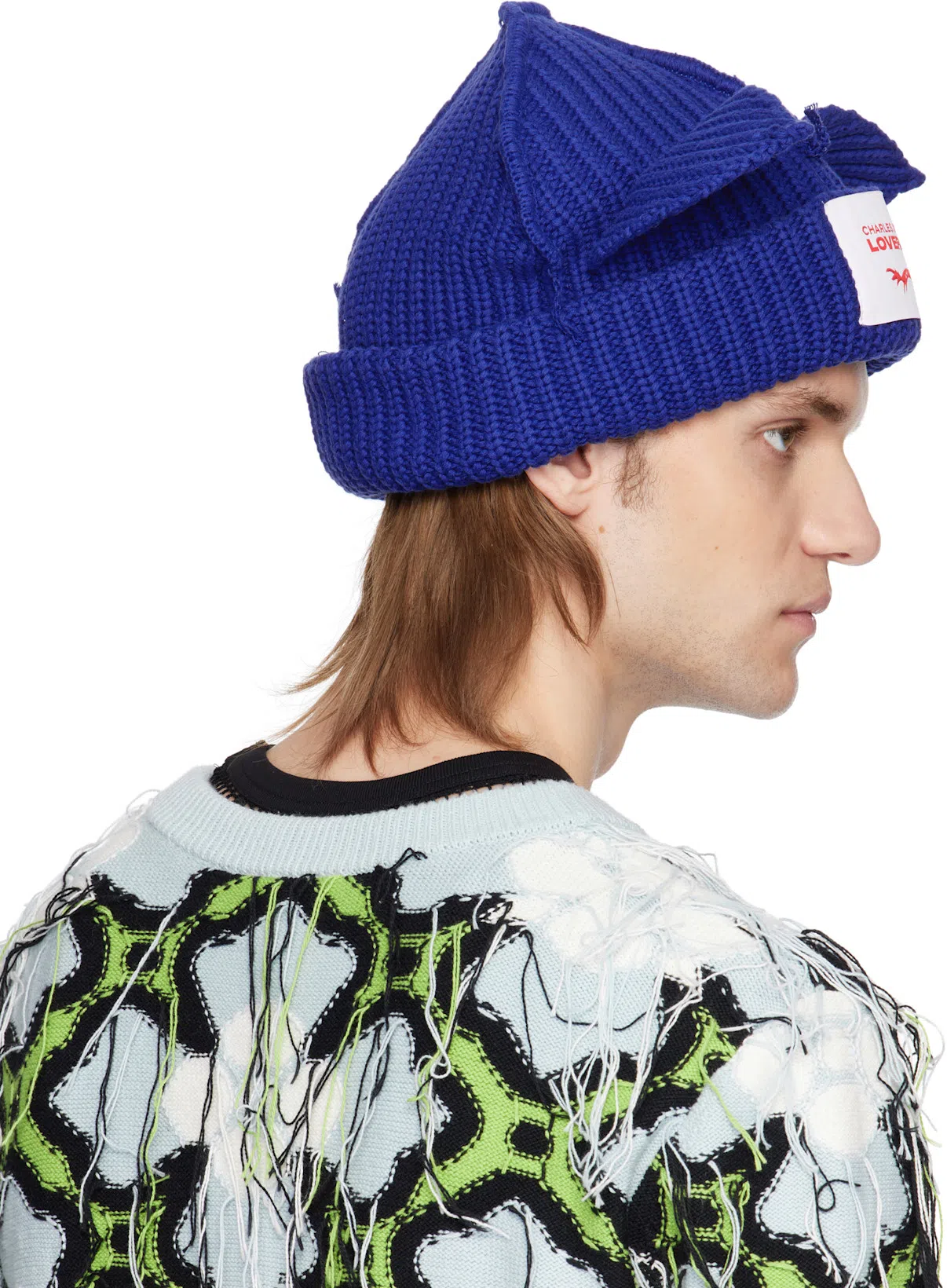 CHARLES JEFFREY LOVERBOY Ears-detailed Beanie In Blue