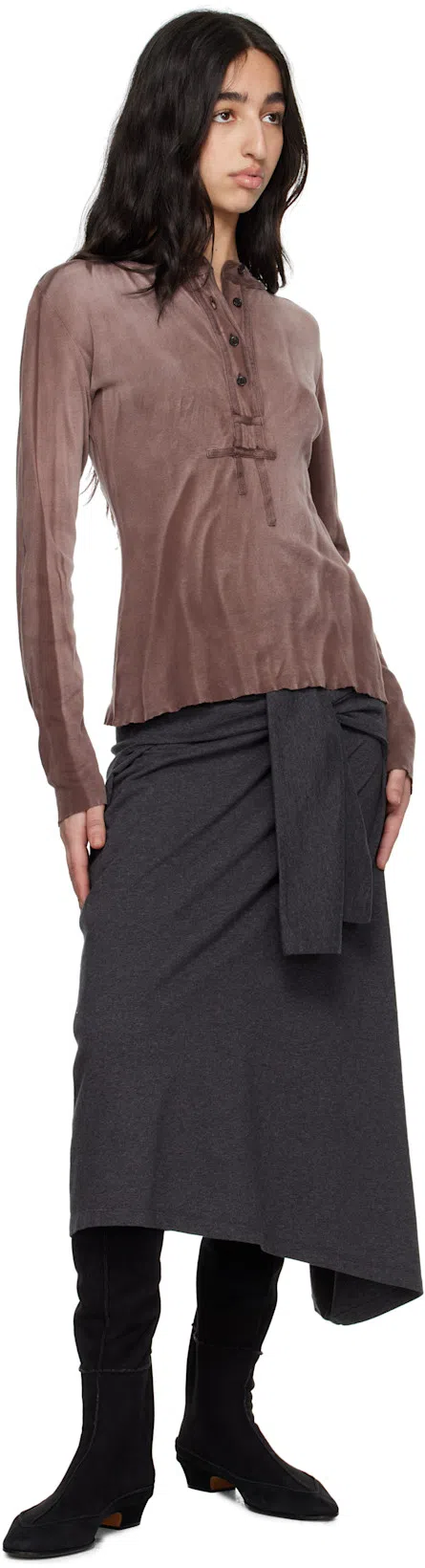 THE ROW Hereditas 25 Suede Over-the-knee Boots In Schwarz