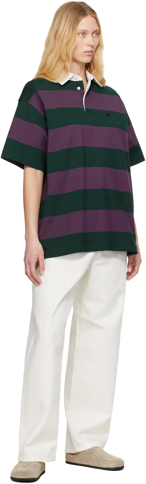 CARHARTT Logo-patch Cotton Jeans In White