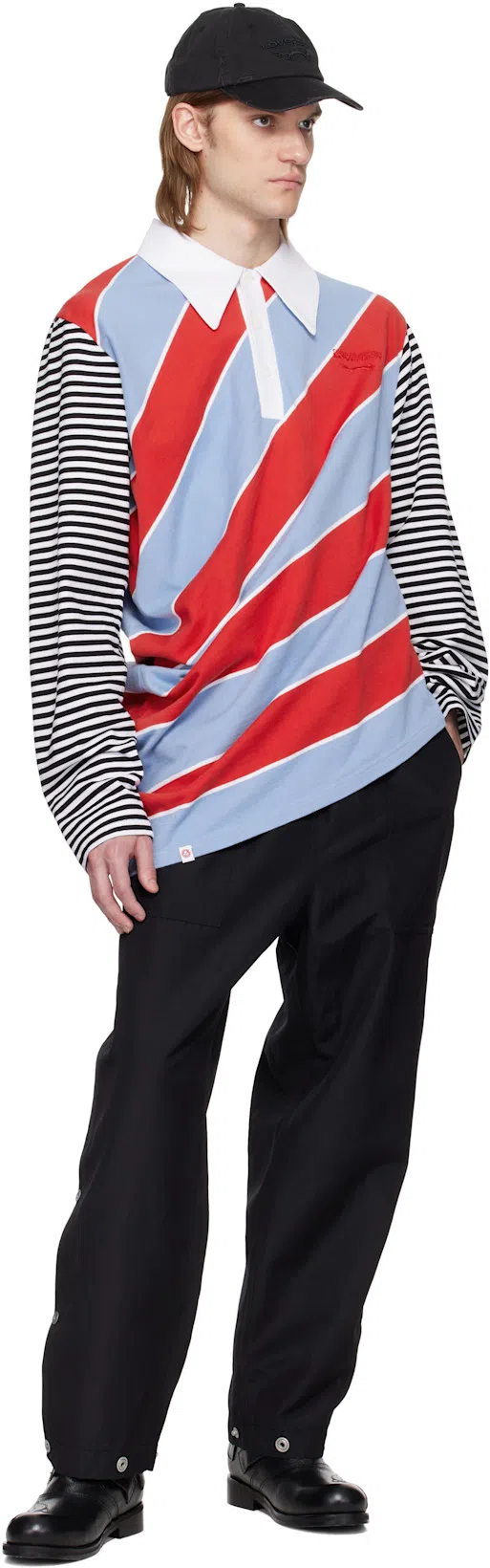 CHARLES JEFFREY LOVERBOY Topsy Turvy Polo Shirt In Multicolor