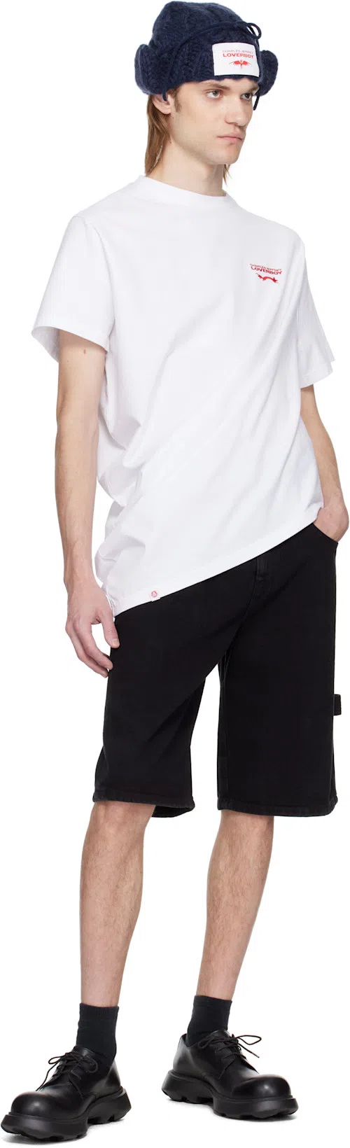 CHARLES JEFFREY LOVERBOY White Topsy Turvy T-shirt