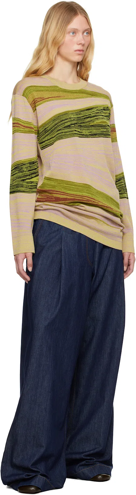 DRIES VAN NOTEN Wide Leg Denim Trousers And Pockets In Black