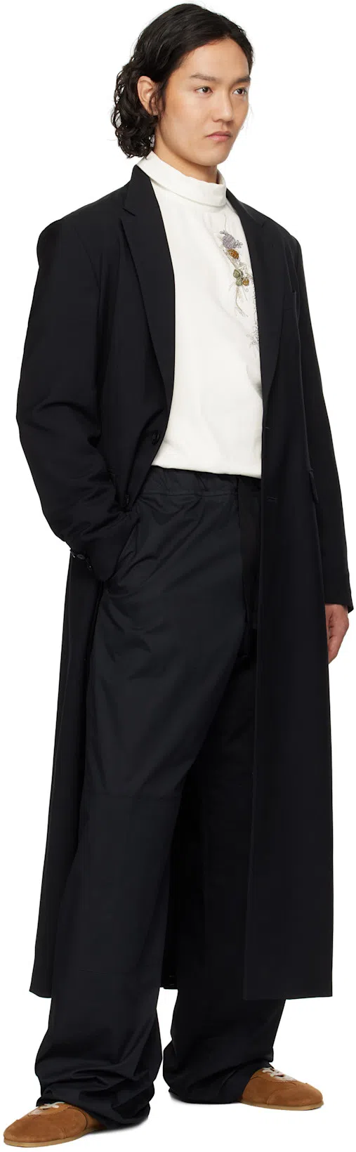 DRIES VAN NOTEN Drawstring Straight-leg Trousers In Black