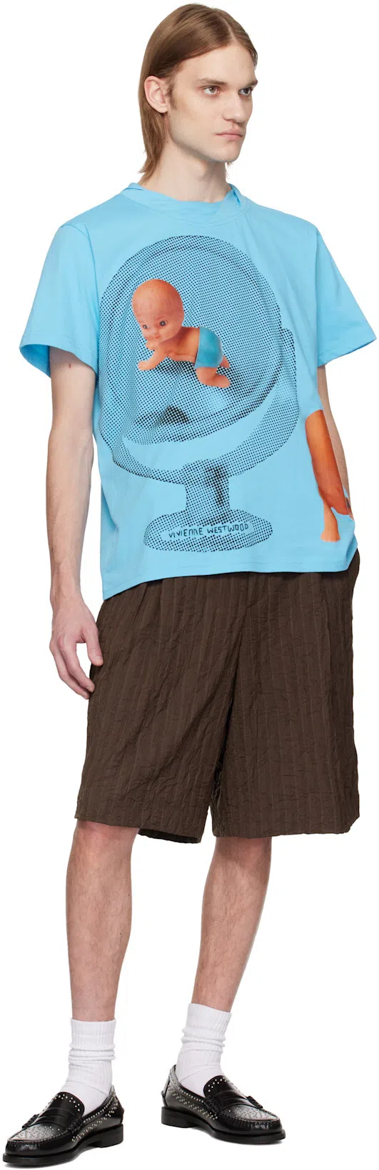 DRIES VAN NOTEN Knee Length Crinkled Texture Shorts In Brown