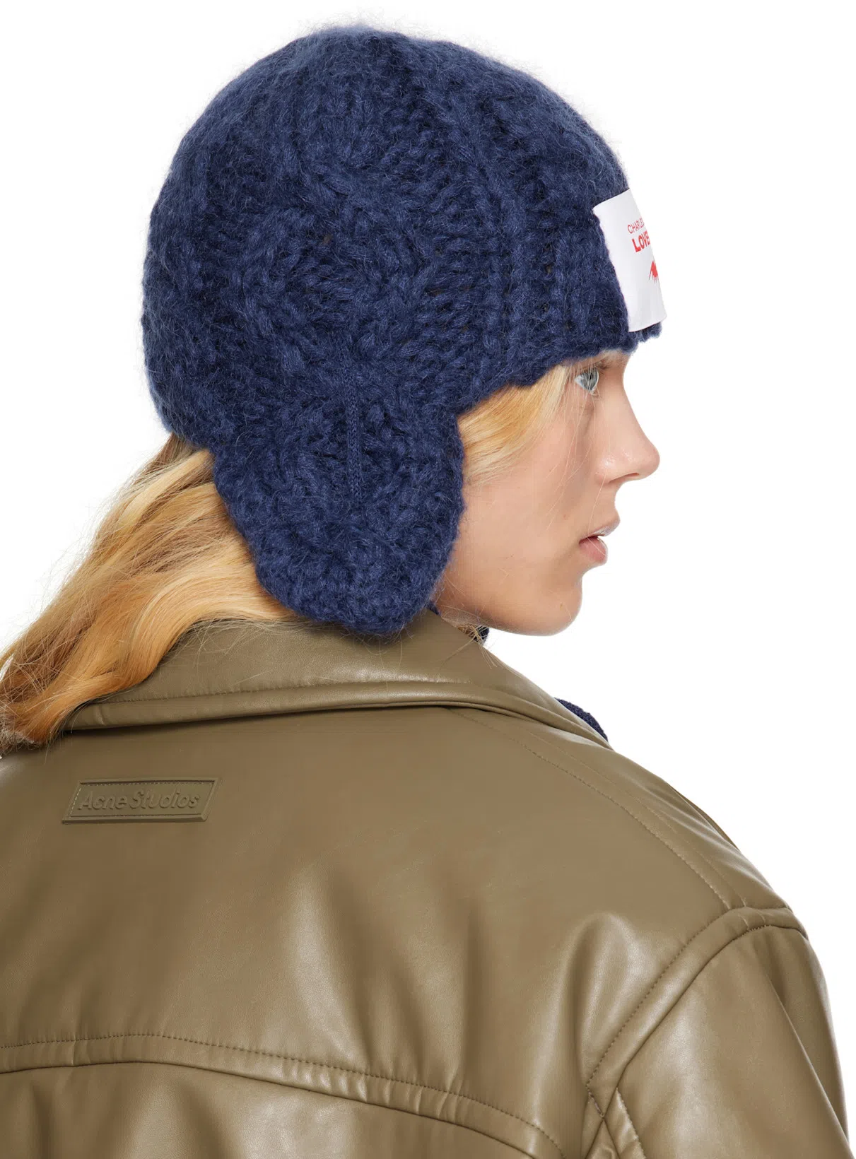 ACNE STUDIOS Faux Leather Zipped Bomber Jacket In Beige