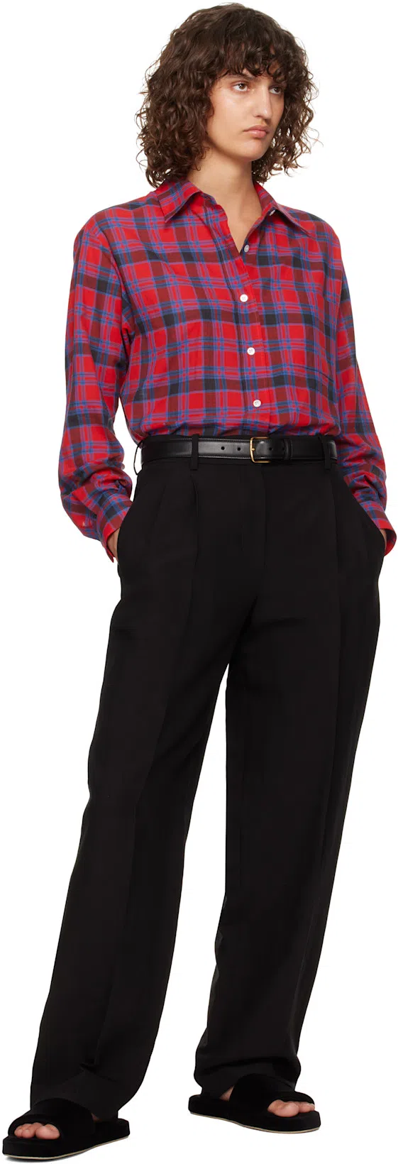 THE ROW Pipa Wide-leg Tailored Trousers In Black