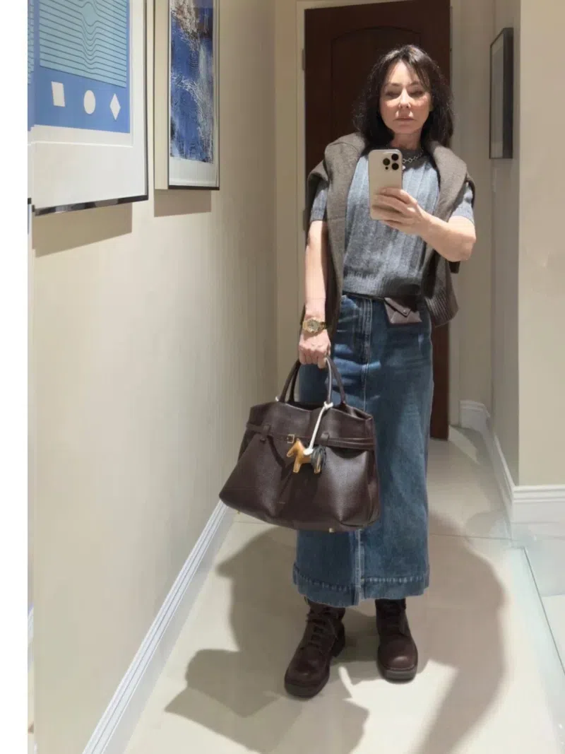 KHAITE Davin Cashmere Knit Top In Gray