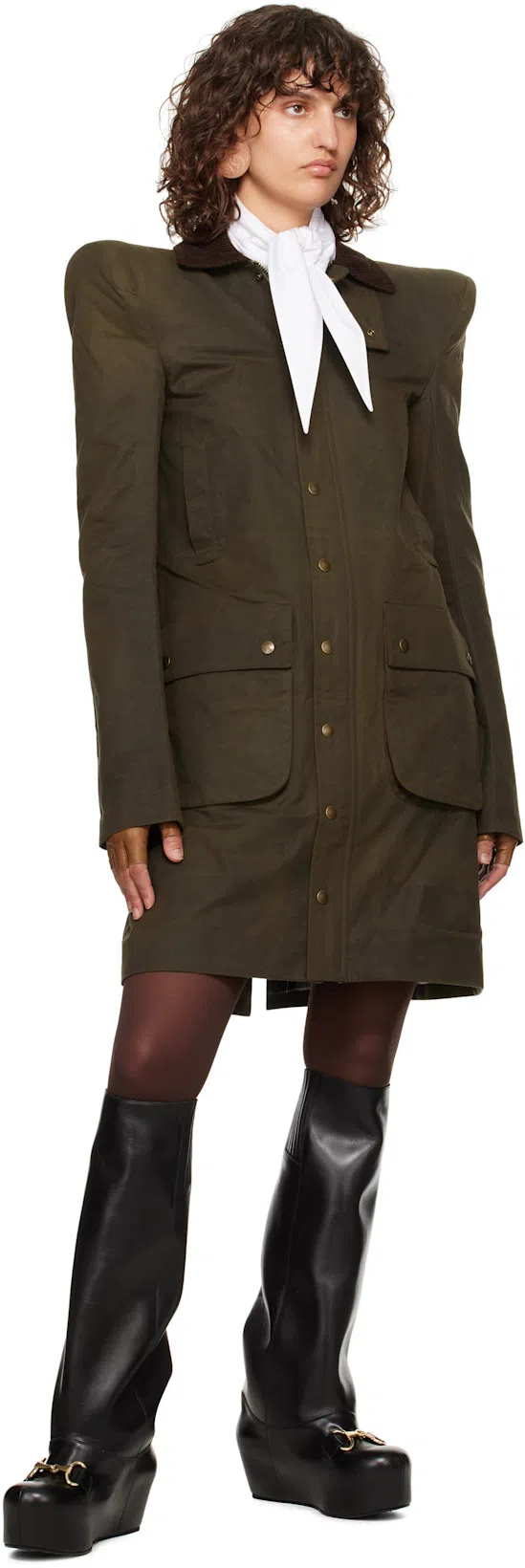 VIVIENNE WESTWOOD Orb Logo Embroidered Drunken Shirt In White