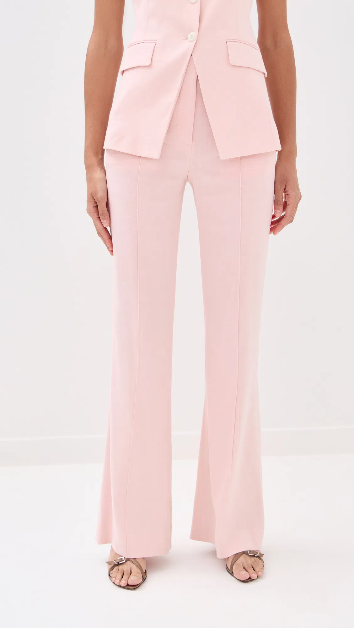 VERONICA BEARD Lois Linen Vest In Pink Shell