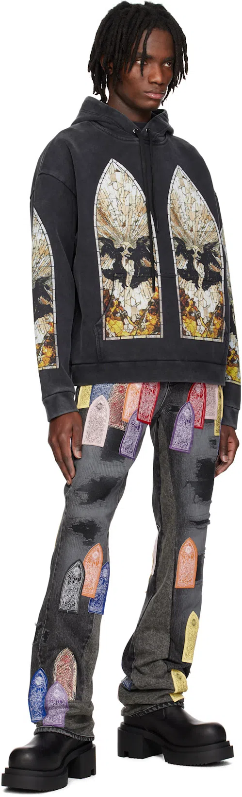 RICK OWENS Chunky Sole Ankle Boots With Elastic Panels In Black