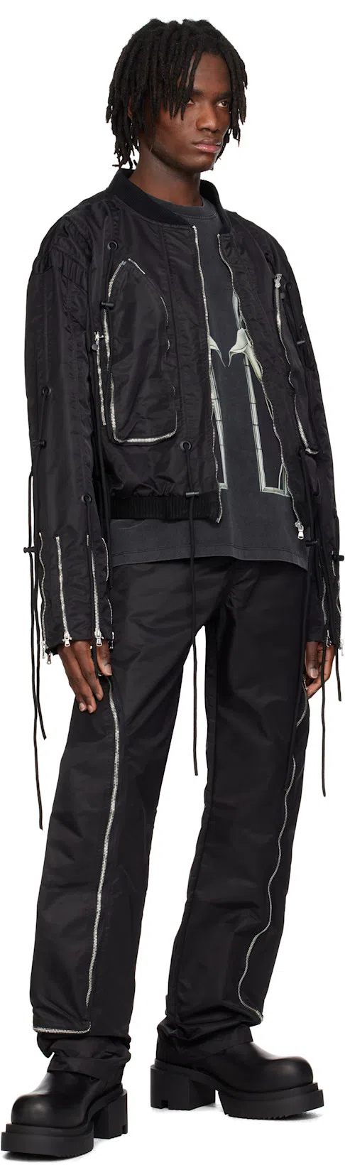 RICK OWENS Chunky Sole Ankle Boots With Elastic Panels In Black