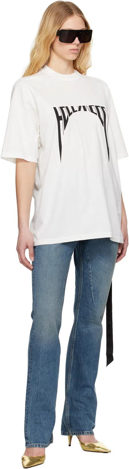 RICK OWENS DRKSHDW Blue Hollywood Granbury Jeans In 06 Washed Indigo