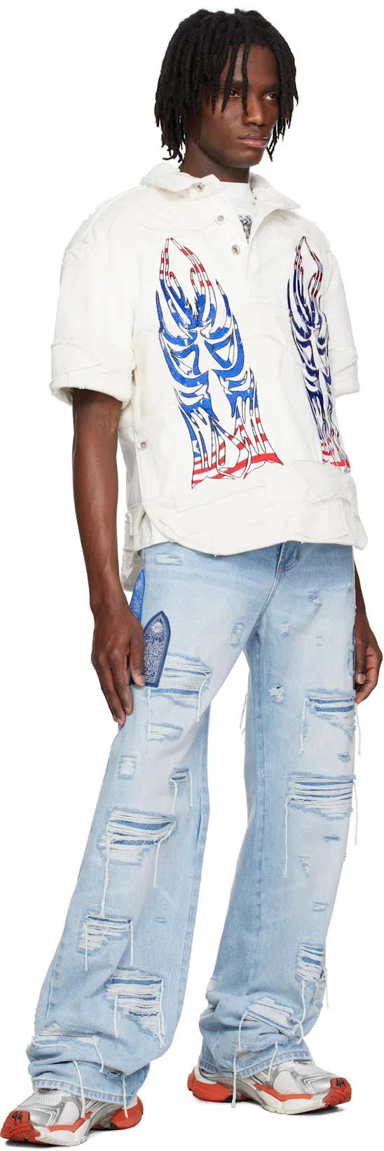 BALENCIAGA Runner Sneaker In White/red/black