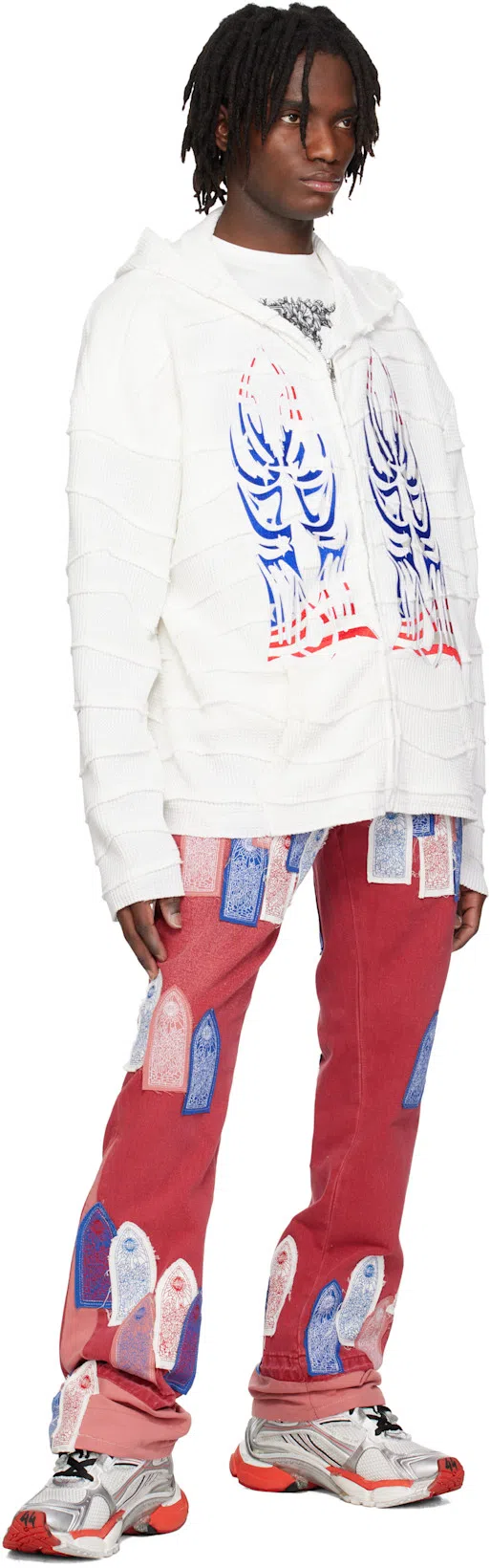 BALENCIAGA Runner Sneaker In White/red/black