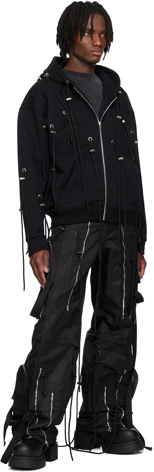 RICK OWENS Chunky Sole Ankle Boots With Elastic Panels In Black