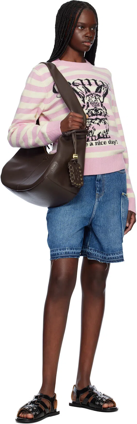 GANNI Embellished Recycled Point-toe Slingback Flats In Multi